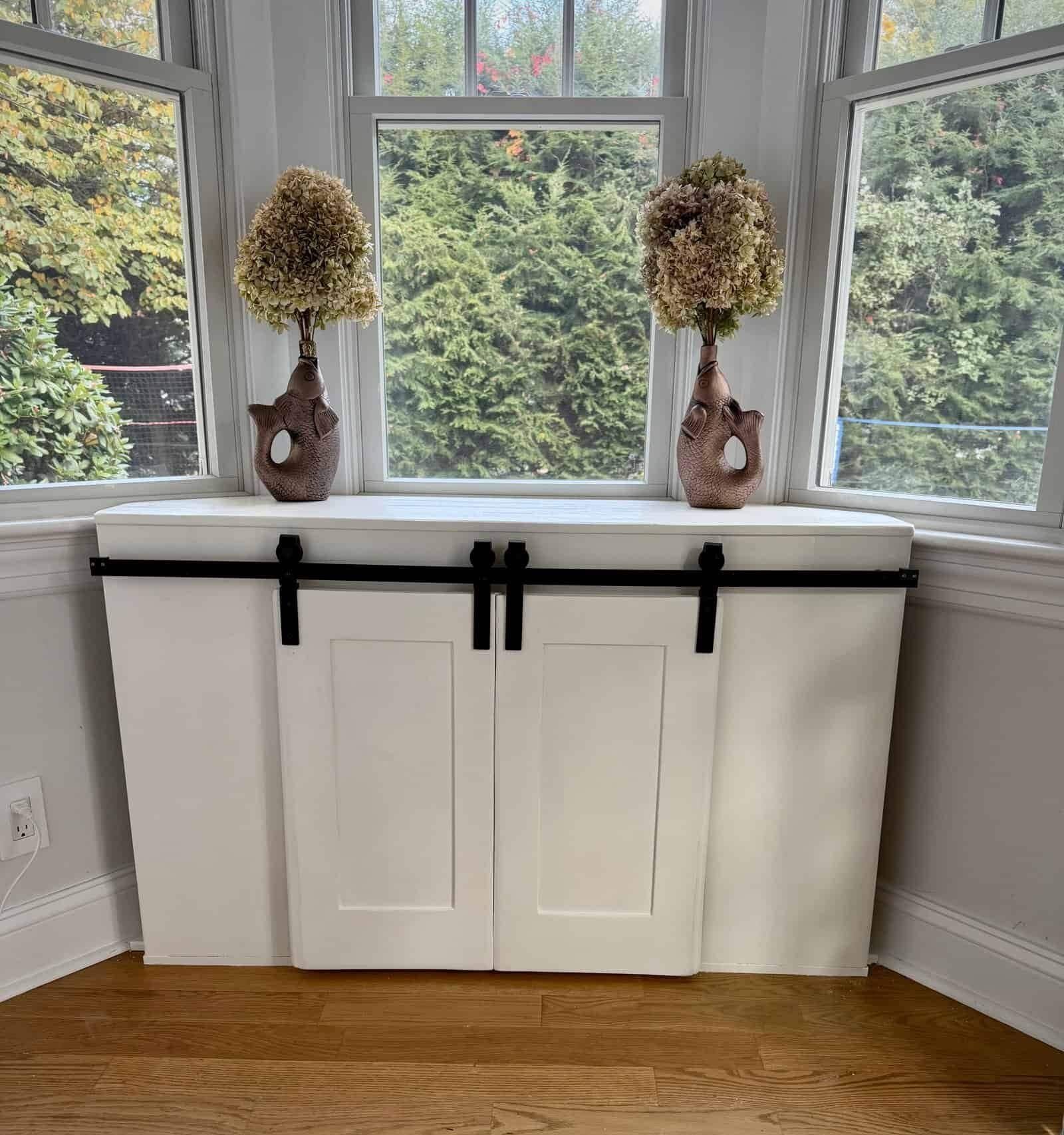 DIY Drop Zone Cabinet for Under $100 (with Upcycled Cupboard Doors)